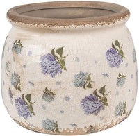 Clayre & Eef 6CE1639M Blumentopf FüR Innen Beige Blau Ø 16X13 Cm