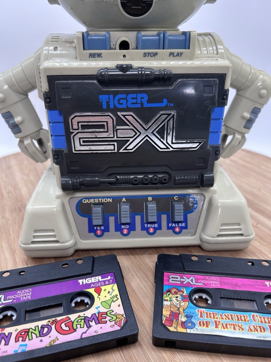 1992 Tiger Electronics 2-XL Talking Robot Cassette Player & 2