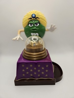M&M Green FORTUNE TELLER CANDY DISPENSER Crystal Ball Genie Pop-Up Dice 2008 Toy