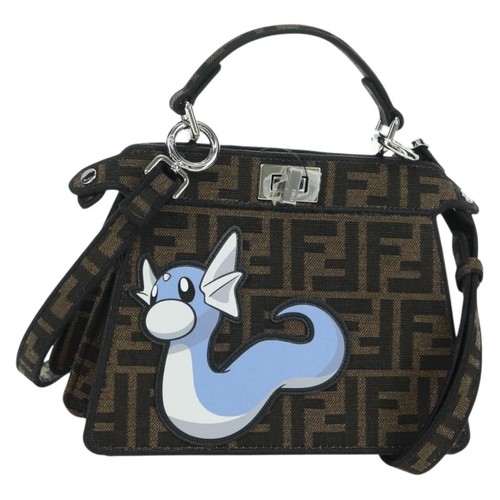 FENDI x FRGMT x POKÉMON Zucca Peek A Boo Dratini Bag 2way Brown Auth 167302SM