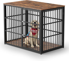 48'' XXL Dog Crate Furniture with 3 Doors,Wooden Crate End Table Heavy Duty Indo