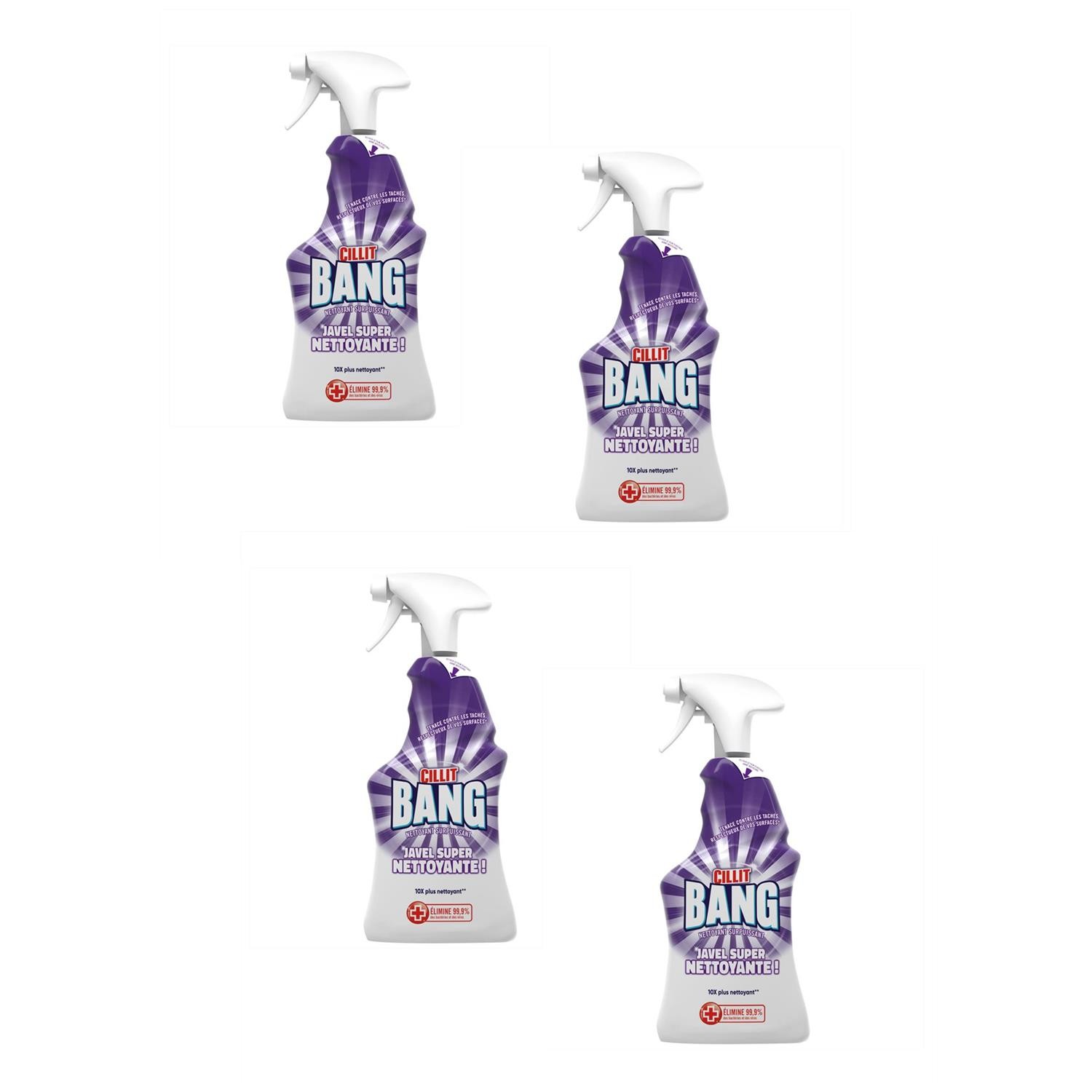 Cillit Bang Nettoyant Surpuissant élimine graisse et calcaire lot de 4
