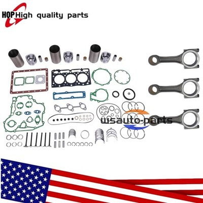 for Yanmar 3TNV88 Engine T3010 E30B E30BSR E35B E36B Overhaul Rebuild Kit+rod
