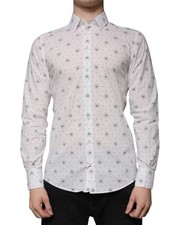 Preloved dolce & gabbana Floral Print Dress Shirt TSH86475 Men White