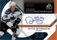 2008-09 SP Game Used SIGnificance #SIGSE Devin Setoguchi Auto /50 - HKY