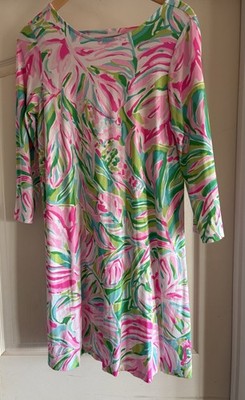 Lilly Pulitzer Ophelia Swing Dress Croc My World Pink Green Women s Size M