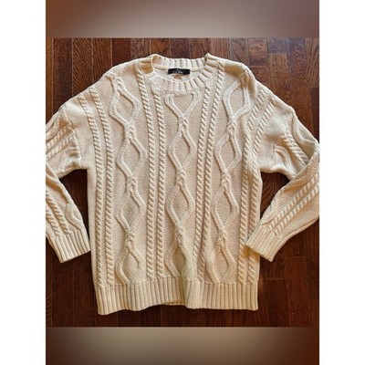 Oversized Cable Knit Cream Chunky Sweater Rory Gilmore Quiet Luxury Fall Vibes