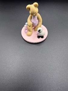 Vintage (Bonnie Franklin?? ) Miniature bear and lamb for dollhouse