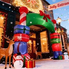 Christmas Inflatable Archway Gift Box Decoration Build in LED Light in/ Outdoor