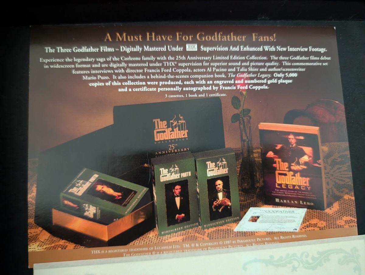The Godfather 25th Anniversary Limited Edition VHS Box Set – #2899