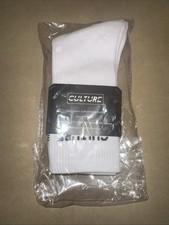 Culture Kicks Socks 2 Pack Size 8M-13M White with Black Logo New!