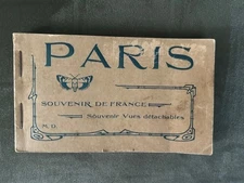 Antique Souvenir Paris France Postcard Booklet (24 Cards) Marcel Delboy