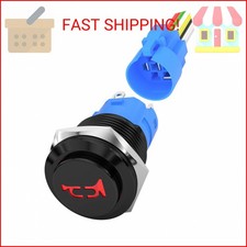 DaierTek 12V 16MM Marine Horn Switch Red LED Lighted Horn Button Switch momentar