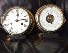 Schatz Barometer and Clock Ships Bell 8 Day Movement Brass