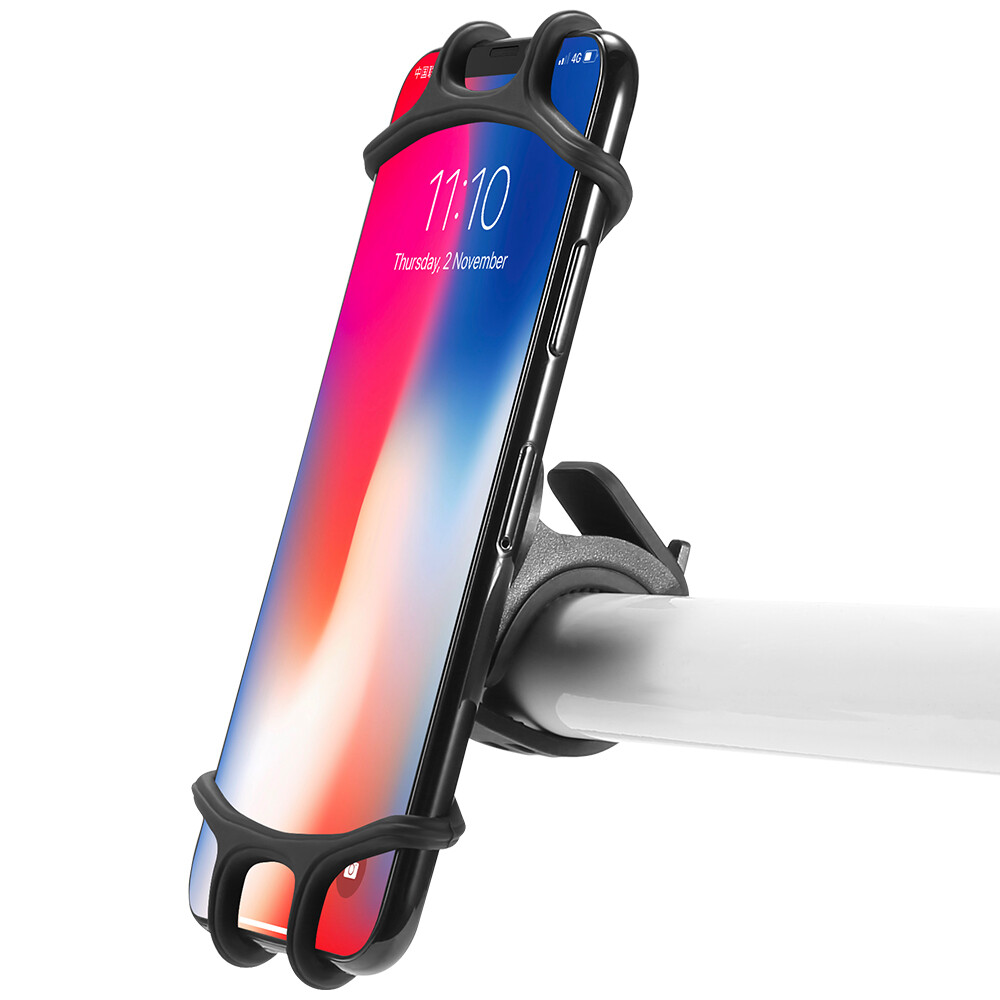 Universelle Silikon-Handyhalterung Für Fahrradlenker – Flexibler Gurt, Passt Für Smartphones 7,6–15,2 Cm, Auch Für Roller & Kinderwagen