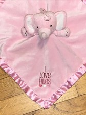 NWOT Stepping Stones Pink Elephant "I LOVE HUGS" Security Blanket/Lovey