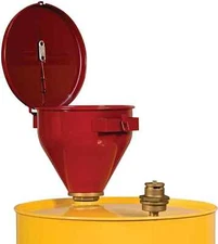 Justrite 08207 2.6 GL Drum Funnel Flammables Emergency Fusing Self Closing Cover