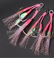 5Pair Double Assist Hooks Slow Jigging Fishing Jigs Hooks Saltwater 10#-22#