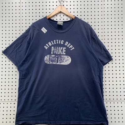 VTG y2K Nike Athletic Dept Shirt Mens 2XL Blue Pill Logo #1 Short