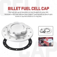 Silver Billet Aluminum Fuel Cell Replacement Flush Bung 12 Bolt Surge Tank Cap