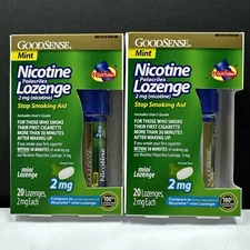 Lot 0f 2 GoodSense Mini Nicotine Lozenge, 2 mg, Mint, 20ct/ea= 40 Total-Exp11/24