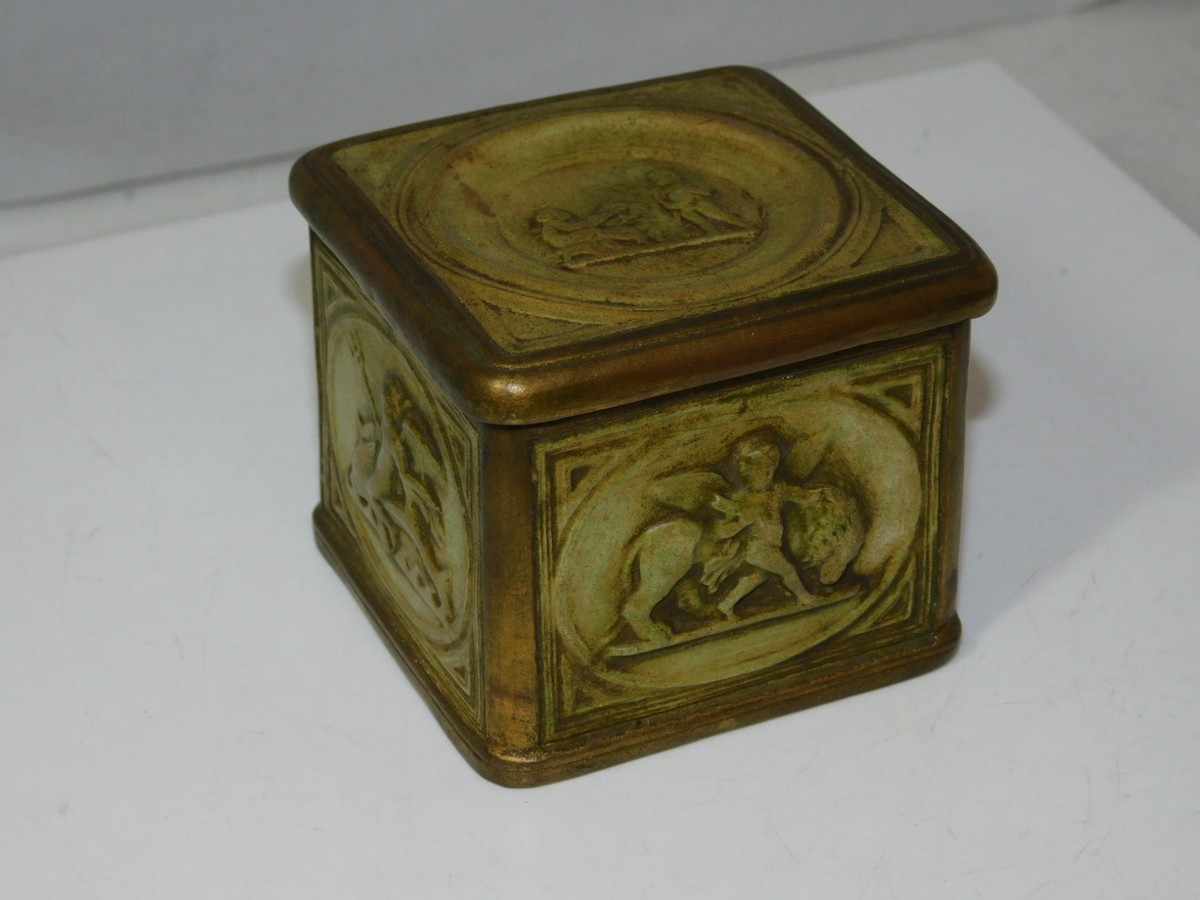 Rare Italian Ceramic Dini Cellai Signa Pottery Copper Trinket Box