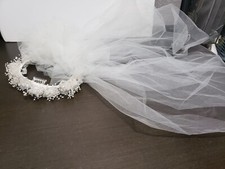 Bridal Wedding Veil with Headpiece Mother-of-pearl 23" Long