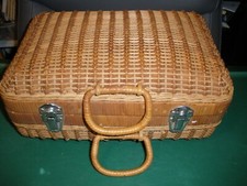 Vintage Wicker Handbag Purse 12"x8"x5" Closed see full description 