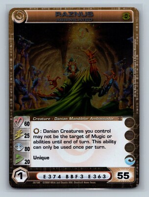 Chaotic TCG - Raznus 20/100 - 2 MAX E & C - FOIL - 4Kids Silent Sands