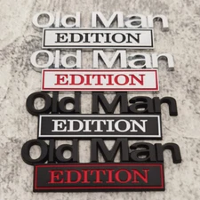 Car Body Metal OLD MAN EDITION Trunk Lid Rear Fender Badge Emblem Decals Sticker