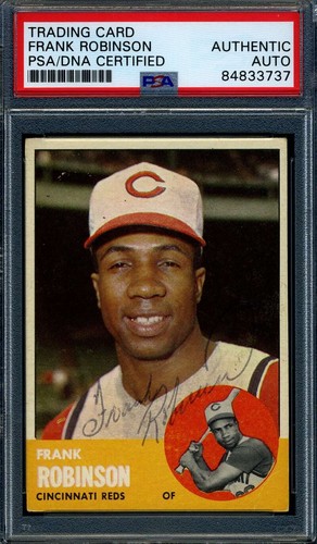 Frank Robinson PSA DNA Vintage Signed 1963 Topps Autograph