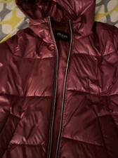 Guess Women's Size S Burgundy Puffer Hooded Jacket