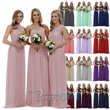 Chiffon One shoulder Long Evening Formal Party Ball Gown Prom Bridesmaid Dresses
