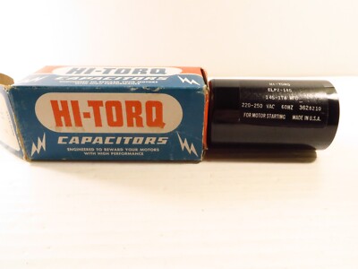 Hi-Torq Motor Start Capacitor ELP2-145, 145-174 MFD, 220-250VAC, 60 Hz, NEW