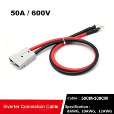 8/10/12AWG 50Amp Charge Cable Anderson Plug lead to M8 Terminal Connector NEW