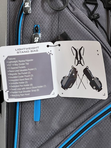 Brand New Bridgestone Lightweight Stand Bag - GOLF Gray - Picture 11 of 11