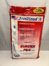 New Package Of 3 Janitized Eureka Vacuum Bags Type F & G 