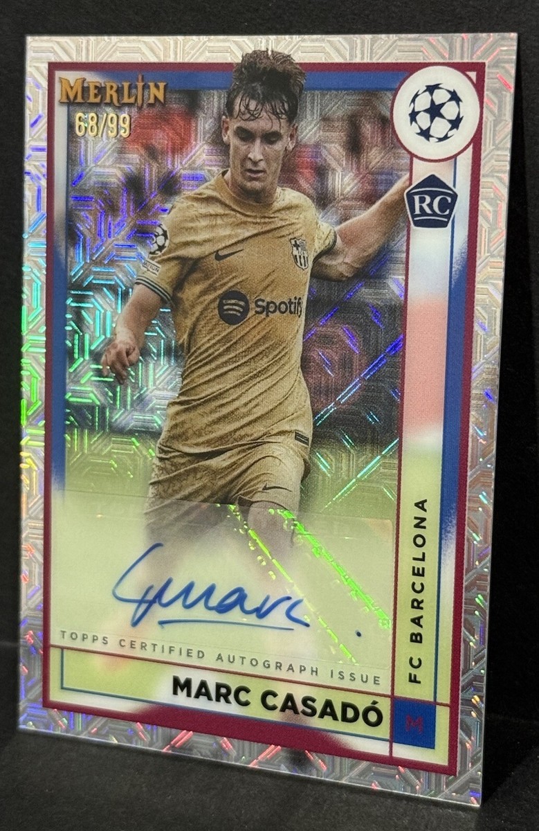 2022-23 Topps Chrome Merlin UCC Barcelona RC Marc Casado Auto Mojo