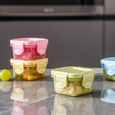 Mini Plastic Storage Containers Clear Small Box With Lids Food Storage Pots _cn