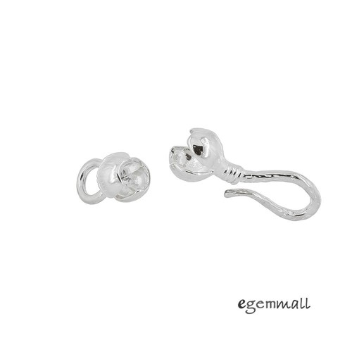 Sterling Silver Necklace End Cap Knot Cover Fish Hook Eye Clasp 4mm Knot #99552 - Picture 2 of 3