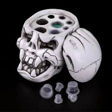 Professional Tattoo Supplies Skull Shape Ink Cup Tray Stand With 800Pcs Ink Cups