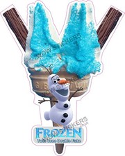 Eiswagen Aufkleber Twin Olaf Frozen Blue Sherbet Kegel & Double Flake Decal