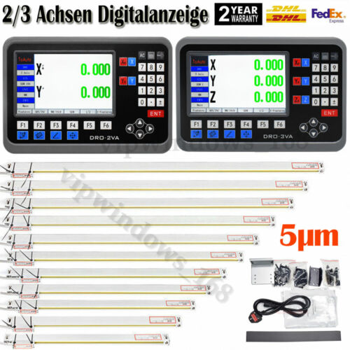 TOAUTO 50-1000mm 2/3 Axes DRO Echelle Linéaire Numérique 5μm Glissière Stable - Photo 1/59
