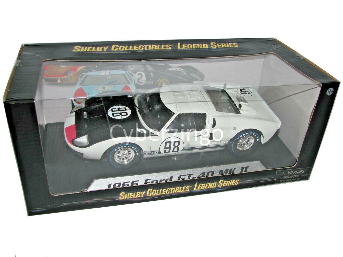 1966 Ford GT40 MK II 1:18 Scale Shelby Collectibles White Diecast