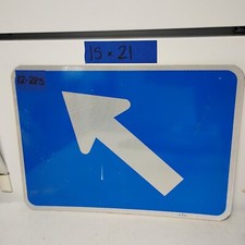 Authentic Traffic Road Street Sign 45 Degree Arrow Left 21" X 15" 12-285