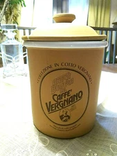 TERRACOTTA CONTAINER - INTERNALLY ENAMELLED "CAFFE VERGNANO"-