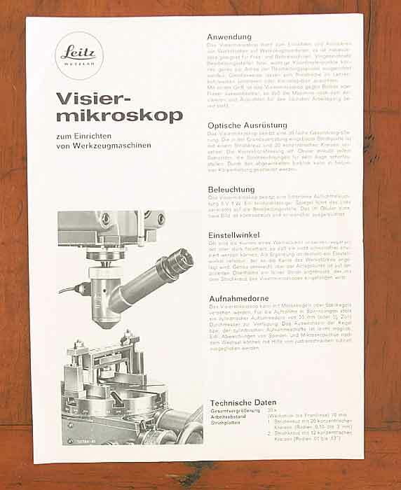 LEITZ VISIER-MIKROSKOP SALES BROCHURE/15501 | eBay