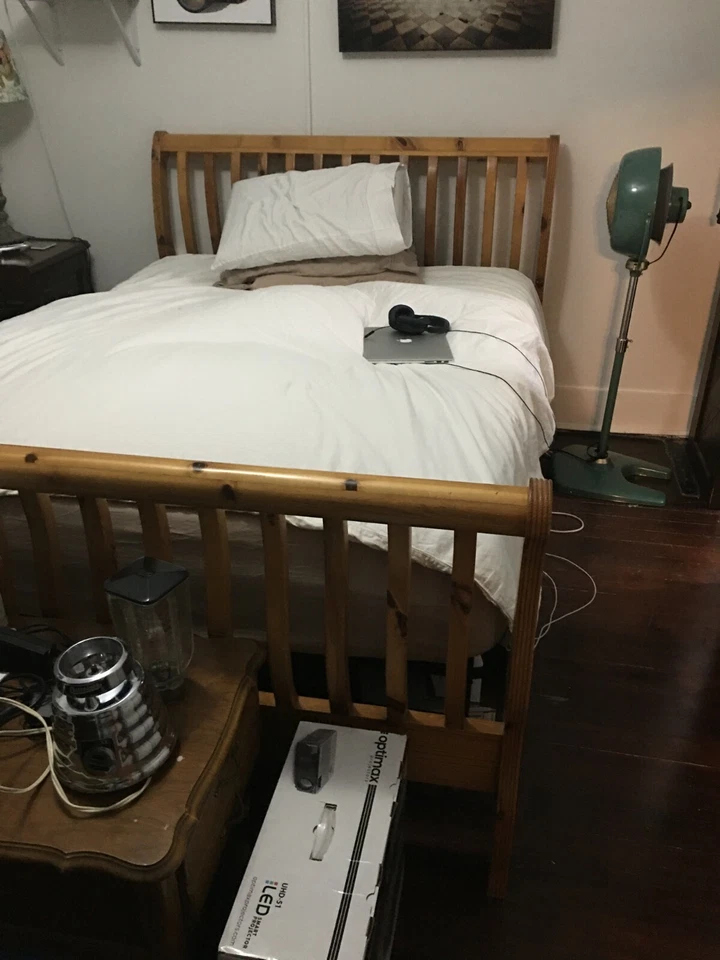 Antique Wooden Bedframe - Image 2 of 4