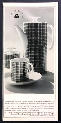 1965 Rosenthal Medallion Onyx Continental China Dinnerware photo promo print ad