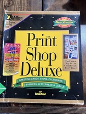 The Print Shop Deluxe Broderbund: 3.5  Disk Software / Vintage For Windows 1994